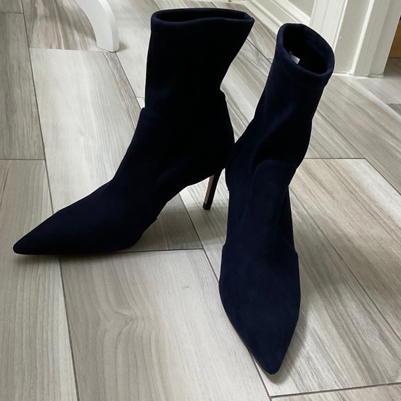 Stuart Weitzman Dark Blue Heeled Boots - Picture 10 of 15